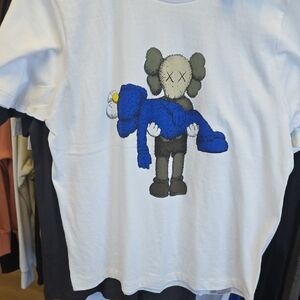 KAWS Kids T-Shirt - White with Blue and Gray Graphic
